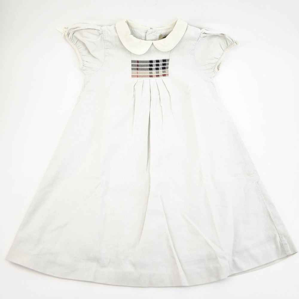 BURBERRY Off-White, Corduroy & "Nova Check" Dress